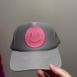 Gray and Pink Smiley Cap